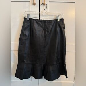 Margaret Godfrey Elegant Black Leather Skirt Size 6 Minimalist Chic City